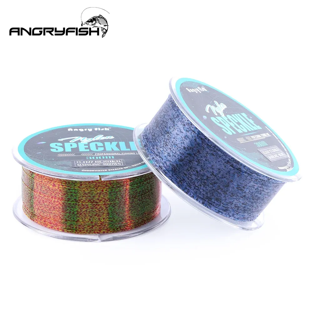 Linhas Angryfish Boa resistência 300m Speckle Invisível Super Forte Monofilamento Nylon Linha De Pesca