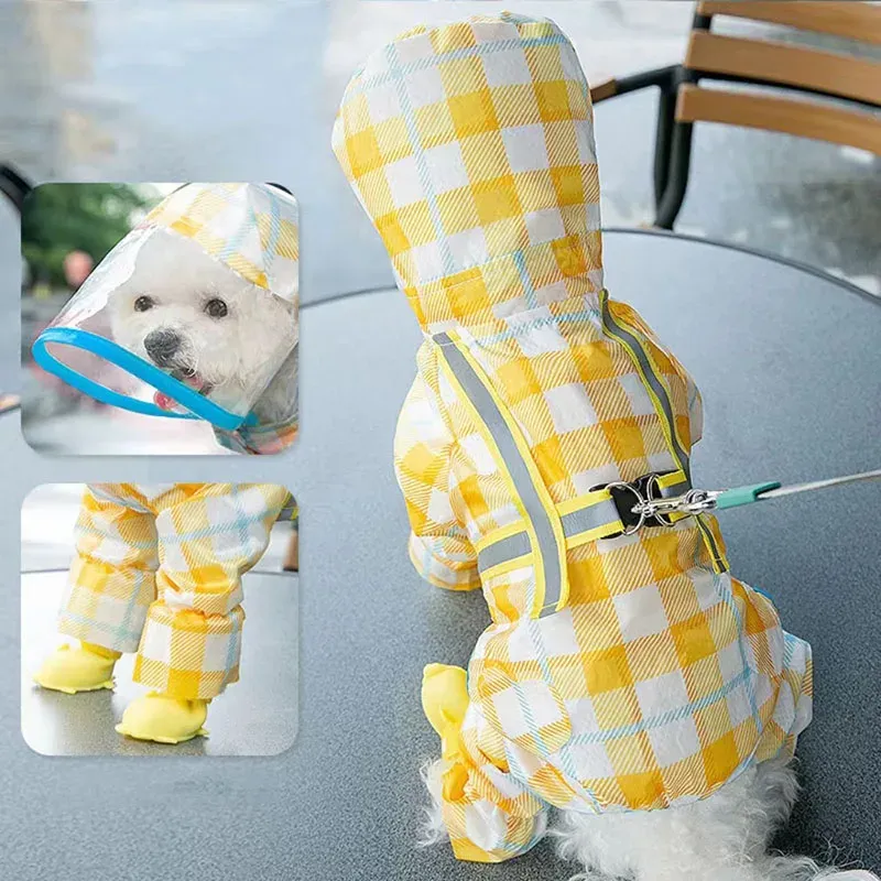 Raincoats animaux de compagnie All inclusive Vêtements pour chiens de poulain avec traction boucle imperméable arc. Vêtements pour chiens corgi bulldog small vêtements de compagnie