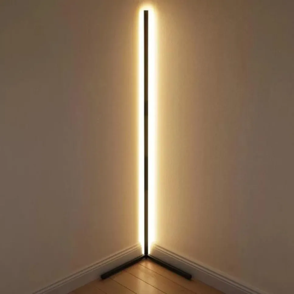 Nordic narożna lampa podłogowa nowoczesne proste światło LED do salonu do sypialni atmosfera stojąca oświetlenie wewnętrzne lampy