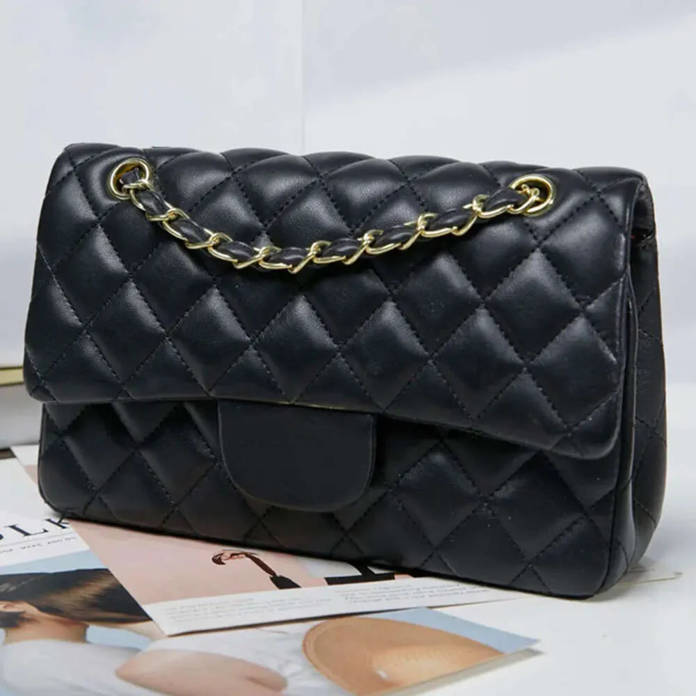 2024 sac de designer qualité mini sacs carrés femmes haut niveau rabat noir sac à main matelassé sacs à main en cuir véritable caviar agneau classique or bandoulière bandoulière 6612ess