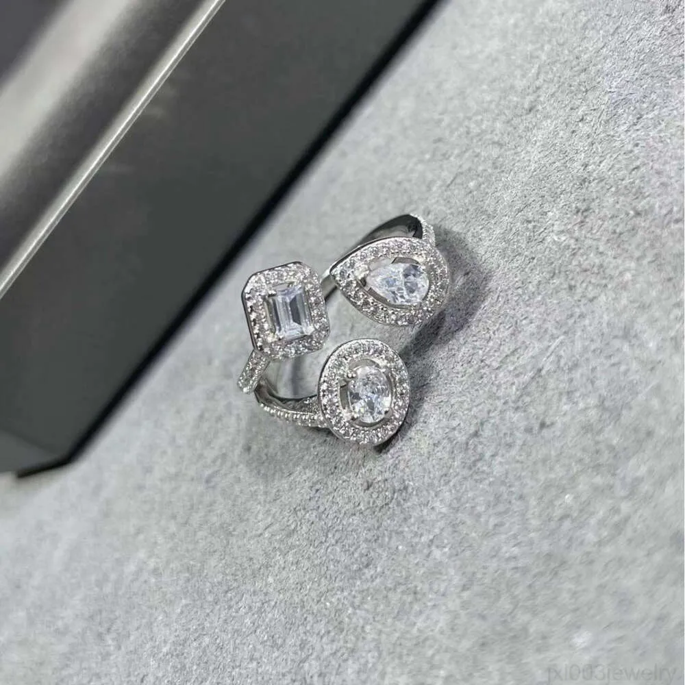 Jewlery Messikas Designer Precision Edition Water Drop Rock Sugar Ring Full Diamond Open Ring v Gol