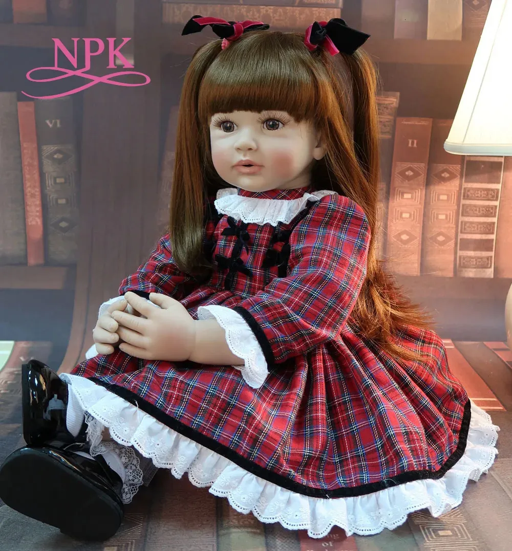 Alta qualidade 60cm tamanho grande reborn criança princesa silicone vinil adorável lifelike bebê bonecas menina bebe boneca menina 240223