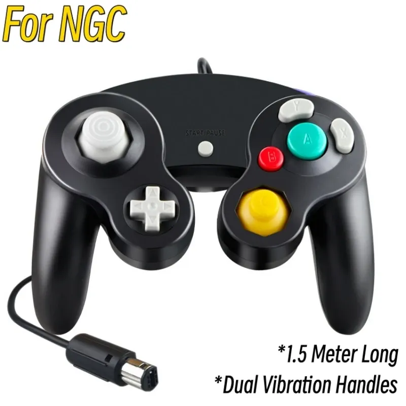 Gamepads Wired Gamepads Controller für NGC Videospielkonsole Joystick kompatibel für Wii für Gamecube mit Vibrationsgriffen