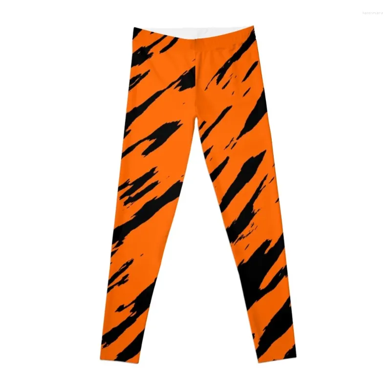 Calças ativas tigre impressão bengala laranja preto animal padrão leggings feminino legging ginásio para moletom