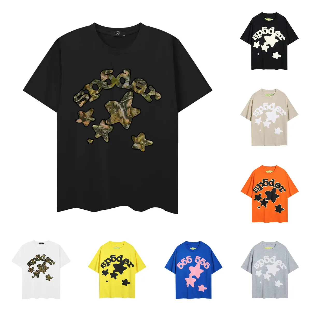 Spider T-shirt Designer T-shirt SP5der Mens Shirt Tshirt 555 Designer Mens 555 Shirt Spider Shirt 555 SP5DER COTON COTTON LETTRE DE COTTON SPORTS EXTERDI