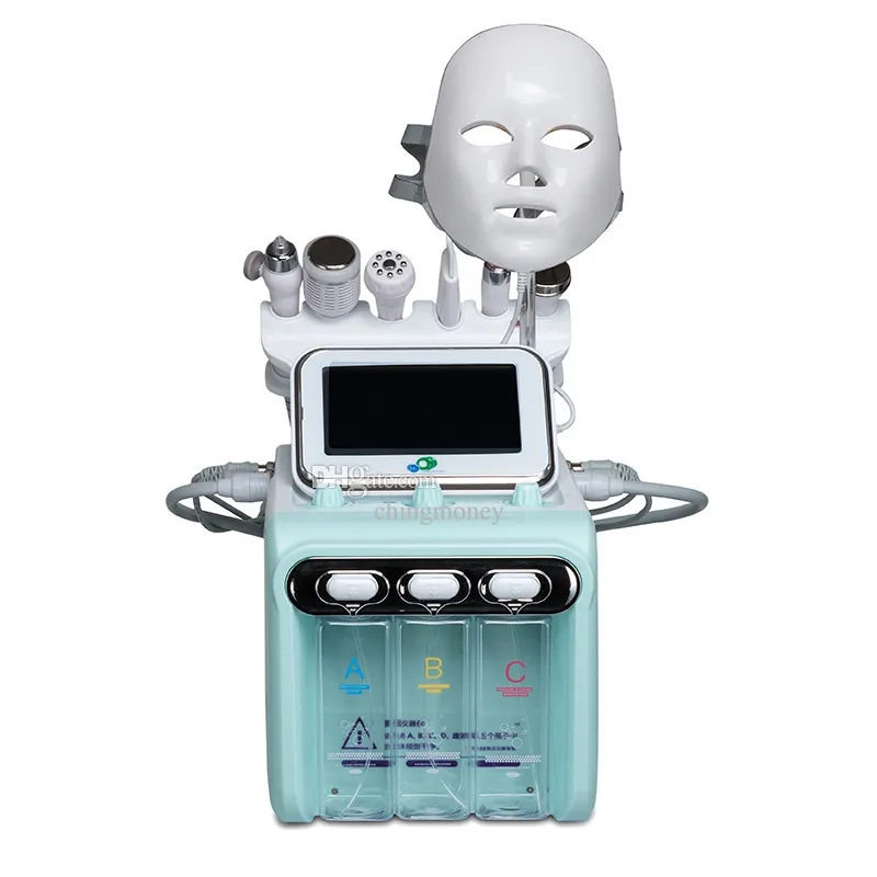 7 in 1 Pro機器Hydro Dermabrasion Water RF Rfting Face Cleansing Aqua Peeling Jet Blaclehed除去フェイシャル酸素ビューティーハイン