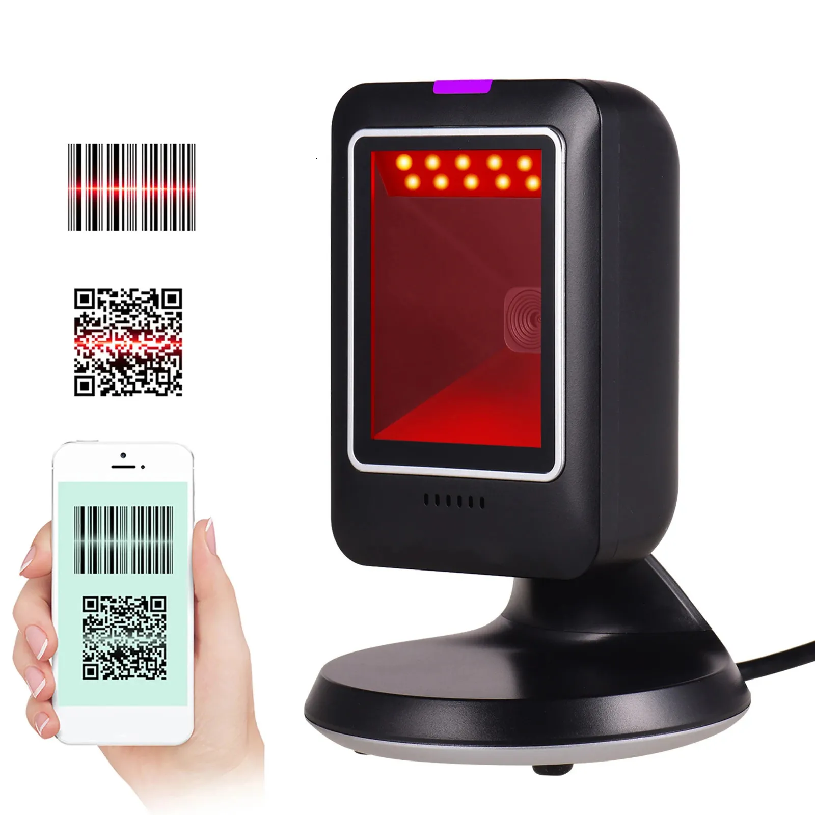 Scanner Codigo 2d Symcode Automatic Desktop 2D QR Barcode Scanner USB Retail Symcode ...