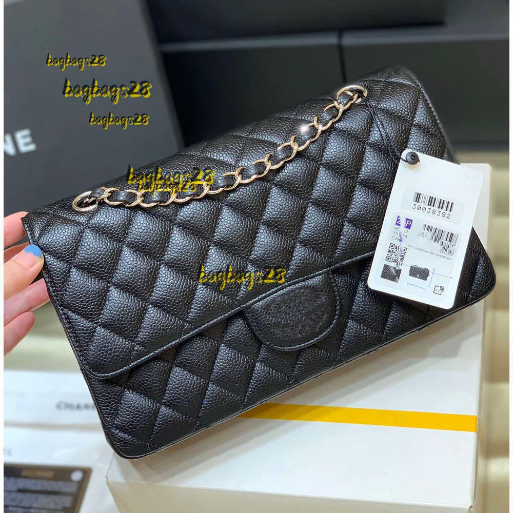 Shoulder Bags Quality Women Top Tier Jumbo Double Flap Bag Designer 2024 Genuine Leather Caviar Lambskin Classic All Black Purse Quilted Handbag Shoulde 2024