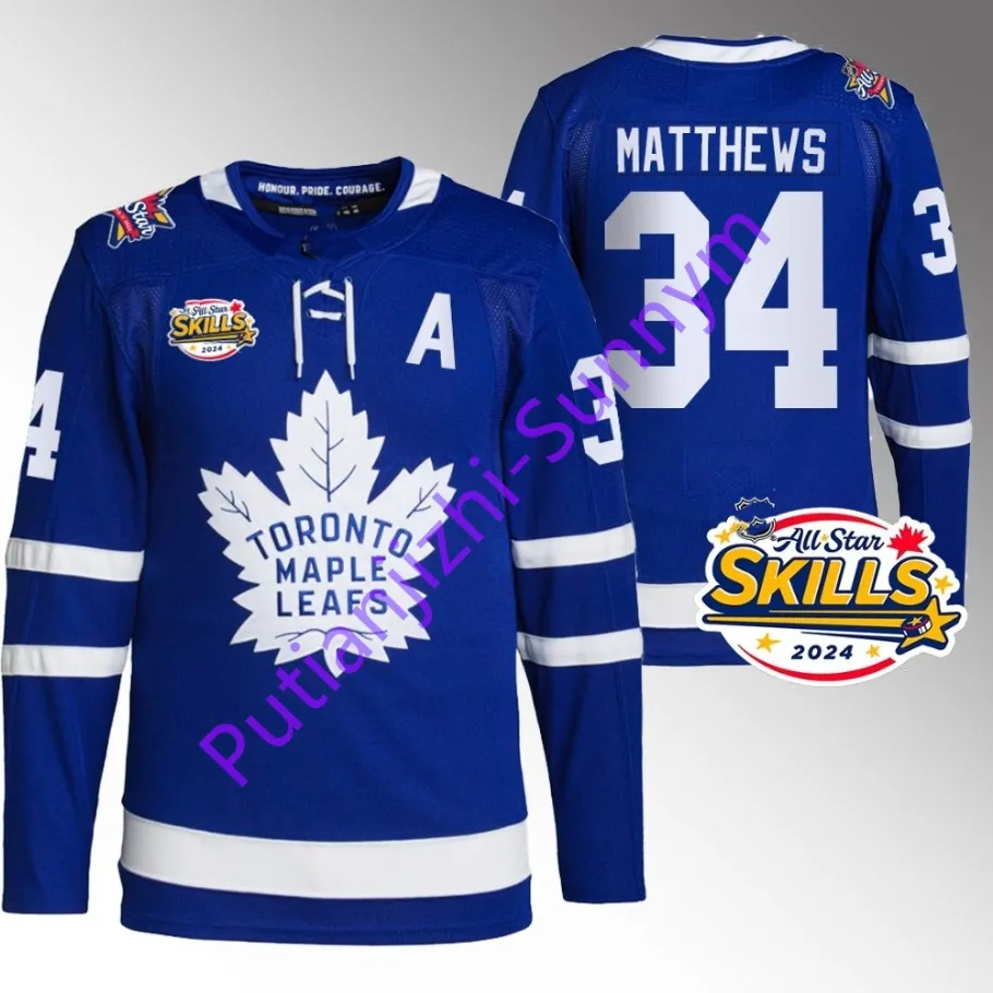 34 Maillot de hockey Auston Matthews 16 Mitchell Marner William Nylander Ryan Reaves Morgan Rielly Max Domi Tyler Bertuzzi John Tavares Stitch Hommes Jeunes Femmes Maillots