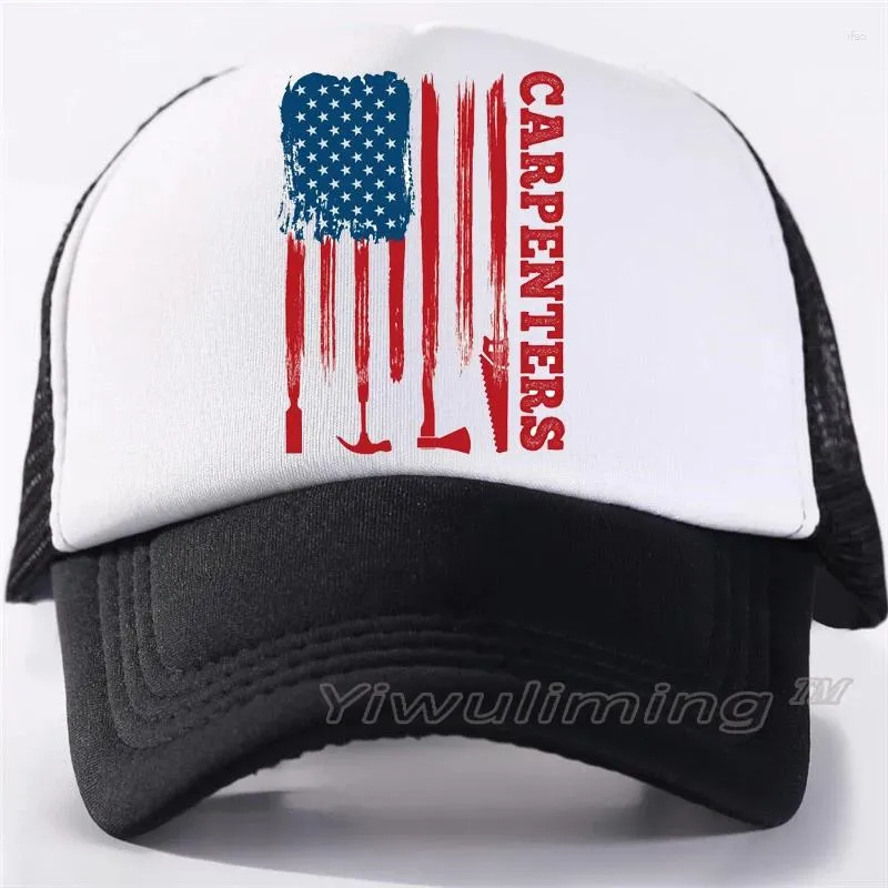 Ball Caps Carpenter-Sawdust Mesh Baseball Frauen Männer Einstellbare Snapback Hüte Für Hip Hop Trucker Cap Streetwear Papa Hut