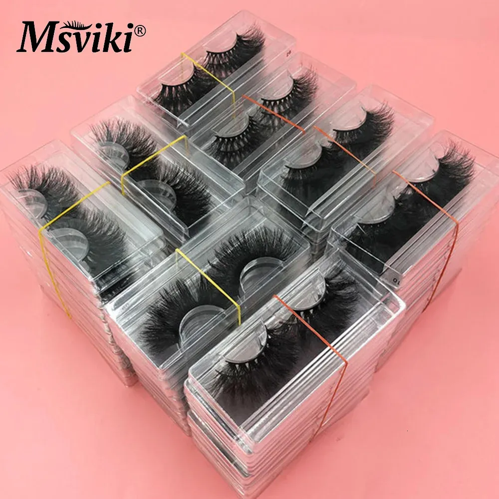 8D Mink Eyelashes Box Package Bulk Natural Long Colored 25mm 5D 3D Mink Lashes Wholesale Beauty Falskt ögonfransar Förlängning Makeup 240229