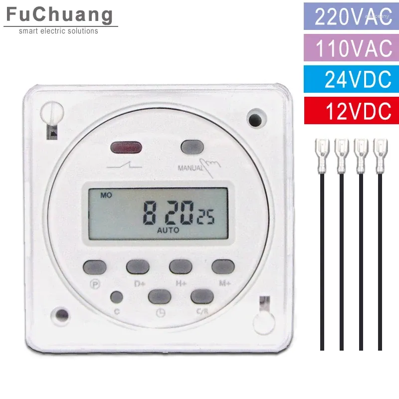 Relais de minuterie de contrôle de maison intelligente CN101A, interrupteur horaire LCD 110VAC 220VAC 12VDC 24VDC 48VDC, alimentation électrique pour panneau d'affichage de lampadaire et étanche