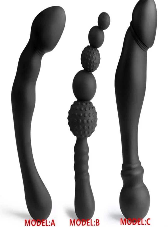 Nya 3 stilar manuella svarta stora dragpärlor anal plug silikon dildo anal dubbel huvudet rumpa plugg sex leksaker för gay män5736298