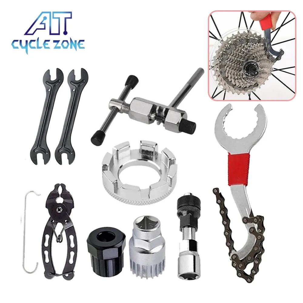 MTB Cykelreparationsverktyg Set Chain Breaker Crank Wheel CTOR Tools for Bike Road Outdoor Multitool Puller Wrench 240220