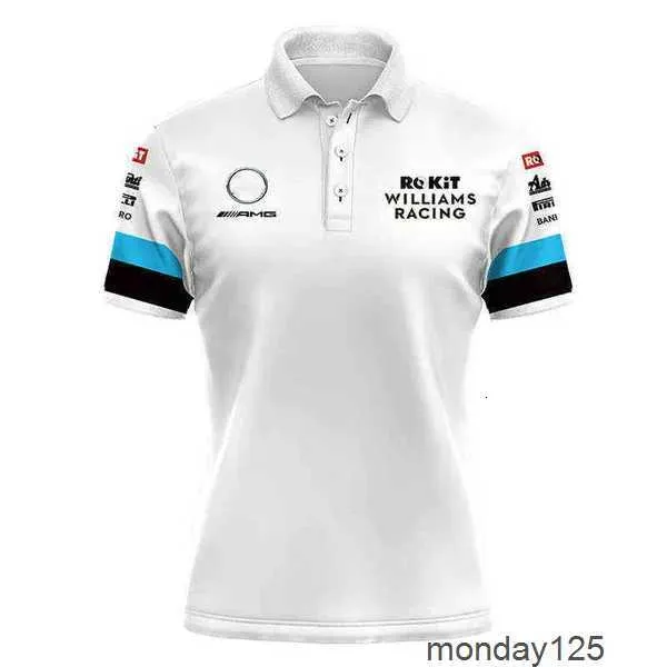 Zomer Nieuwe Shirt F1 Racing Pak Williams Benz Team T-shirt Polo Heren Revers Overalls Vrouwen Polo Tops 5xl2 Shorts 7LTM