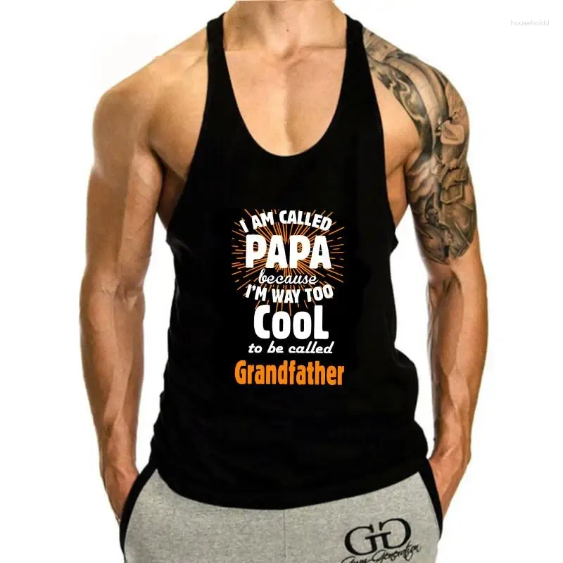 Mens Tank Tops Gift For Grandfather Top Men Papa Grandpa Personalized Fashion Custom Any H