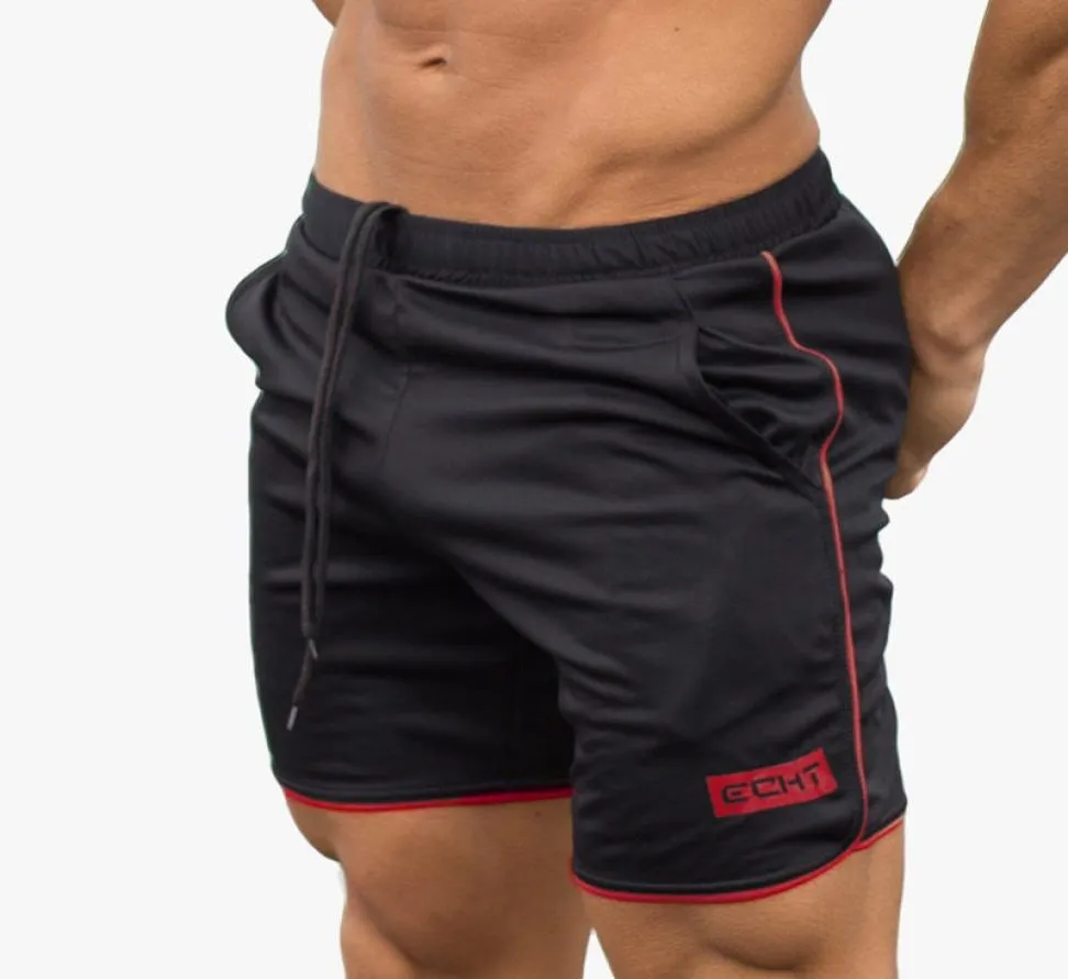 Summer Mens Gym Fitness Shorts Kulturystyka Jogging trening Mężczyzna 2017 Krótkie spodnie Długość kolan oddychające dresy siatki 6167494