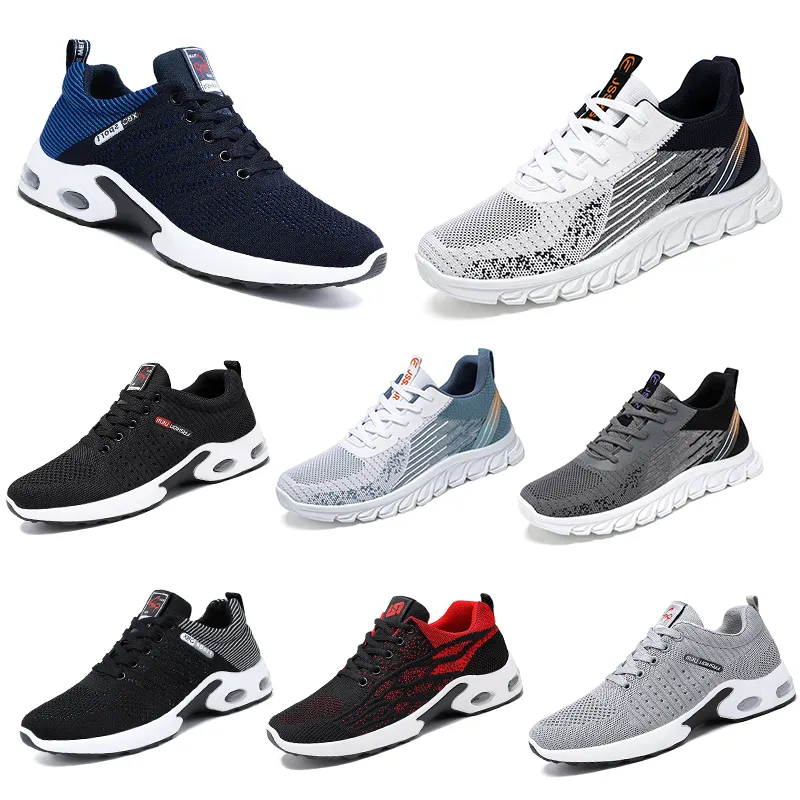 Nieuwe modellen Men schoenen Running Flat Shoes Series Soft Sole Bule Red Sport Ademvol comfortabele ronde teen mesh Surface Gai