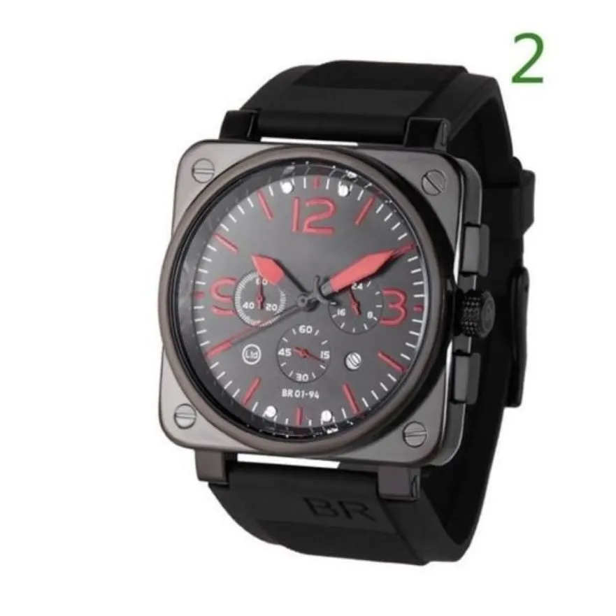 2022 Six points de luxe montres pour hommes tout cadran travail montre à quartz Top marque ceinture en caoutchouc hommes accessoires de mode montre de haute qualité 2677