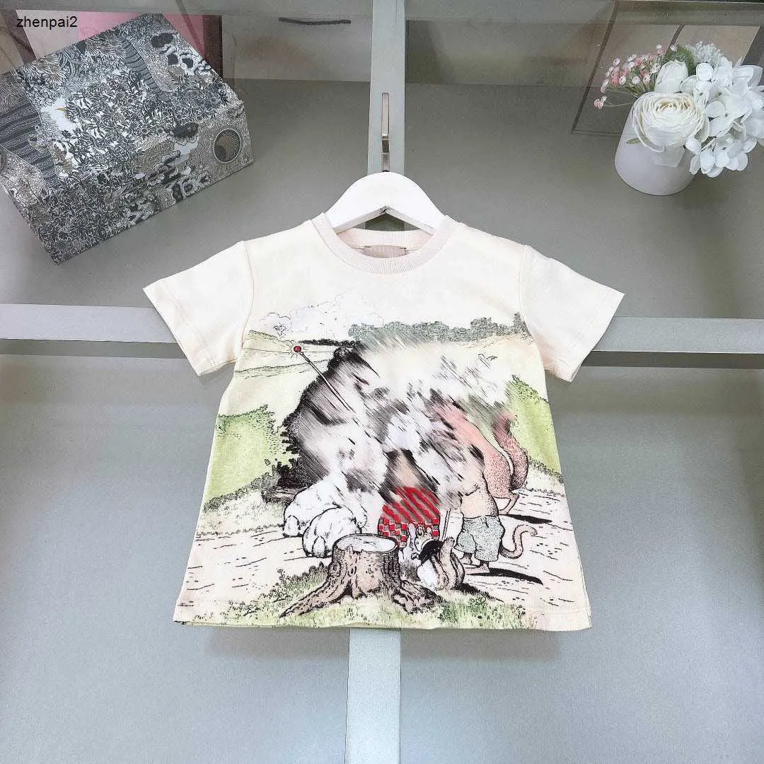 Camisetas de lujo para bebés Patrones de construcción de equipos de animales Algodón para niñas y niños Tamaño de manga corta 90-160 CM Ropa de diseñador para niños Camisetas para niños de verano 24 de febrero de 2020