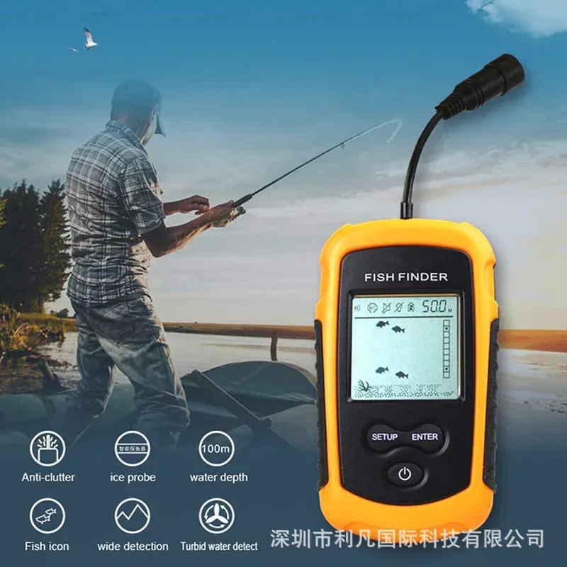 Finders Wire Portable Fish Finder Sonar Depth Sounder Fish Radar Sonar Fishfinder Fish Finder Underwater Echo Sounder Fishing Detector