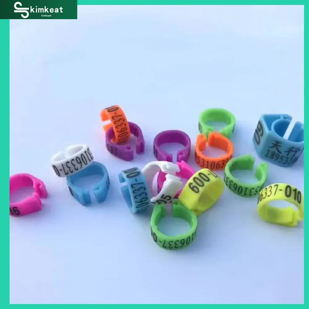 Yüzükler 8mm kuş güvercin plastik bacak halkaları özel plastik yazı halkaları siyah/kırmızı/mavi/yeşil/sarı/beyaz/pembe/turuncu