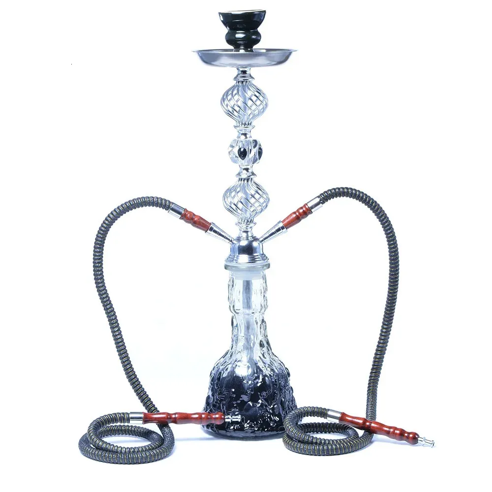 DEJAYA Narghilè Shisha Pipa Narguile Chicha Pipa con ciotola in ceramica Pinze per carbone Doppio tubo Artigianato in cristallo Accessori in vetro 240220