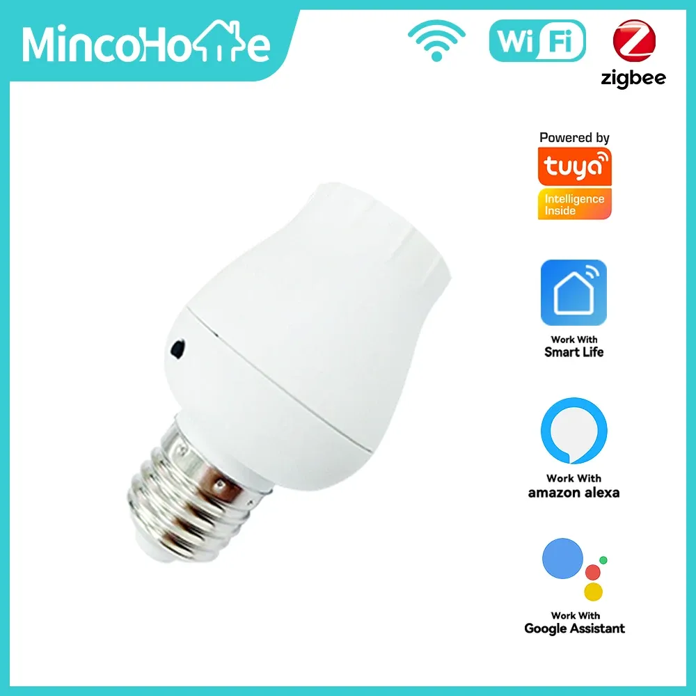 التحكم في مصابيح Tuya لمبة E27 المصباح الكهربائي AC85240V المصباح حامل قاعدة Smart Lamp التحكم الصوتي ، wifi أو zigbee اختياري