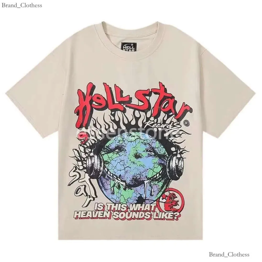 Top Hellstar T-shirt Designer T-shirts Grafisch T-shirt Kleding Kleding Hipster Gewassen stof Straatgraffiti Belettering Folieprint Vintage Zwart Ruimvallend Plus 970