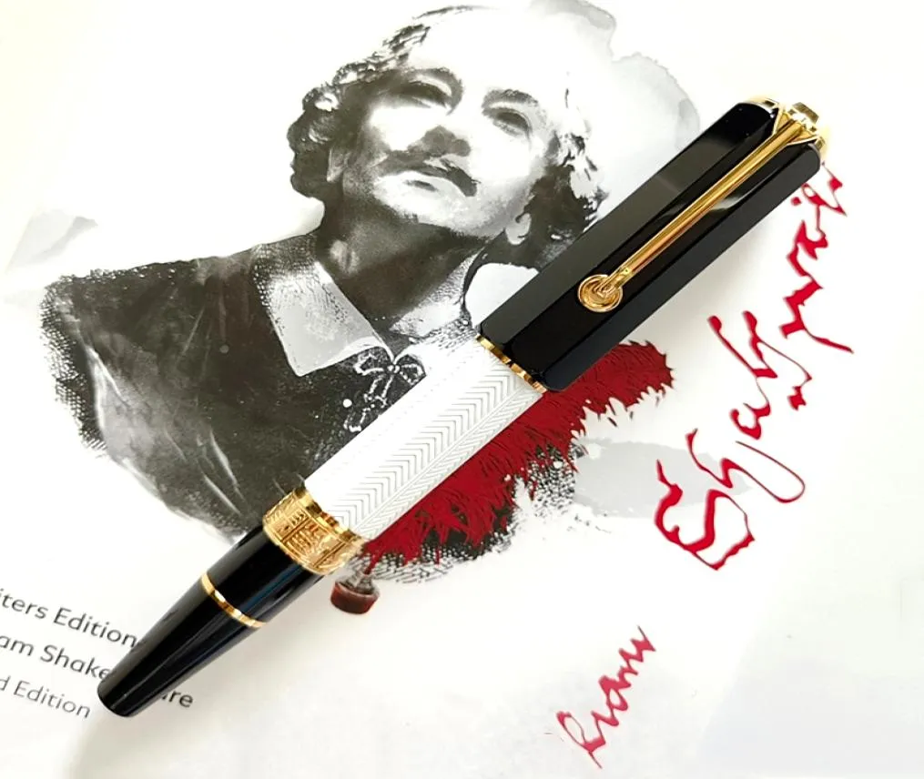 Stylo à bille roulante William Shakespeare en édition limitée, stylo à encre au design unique, papeterie scolaire et de bureau avec numéro de série6146776