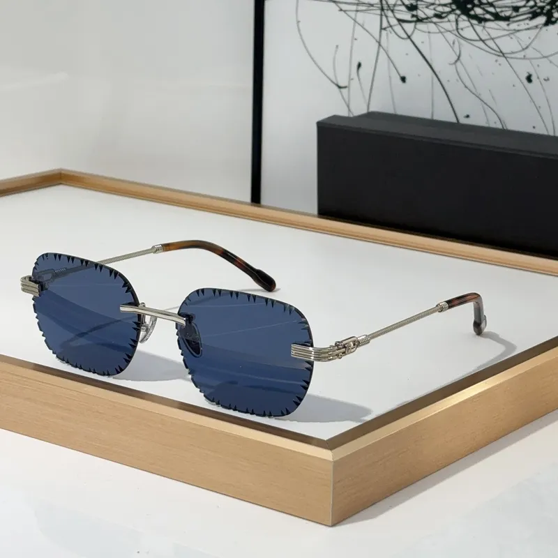 Fg50133u düzensiz çerçevesiz elmas kesim lens güneş gözlüğü kadın erkek unisex kenarsız oyma açık havada sürüş gözlükleri moda çerçevesiz gözlükler kutu