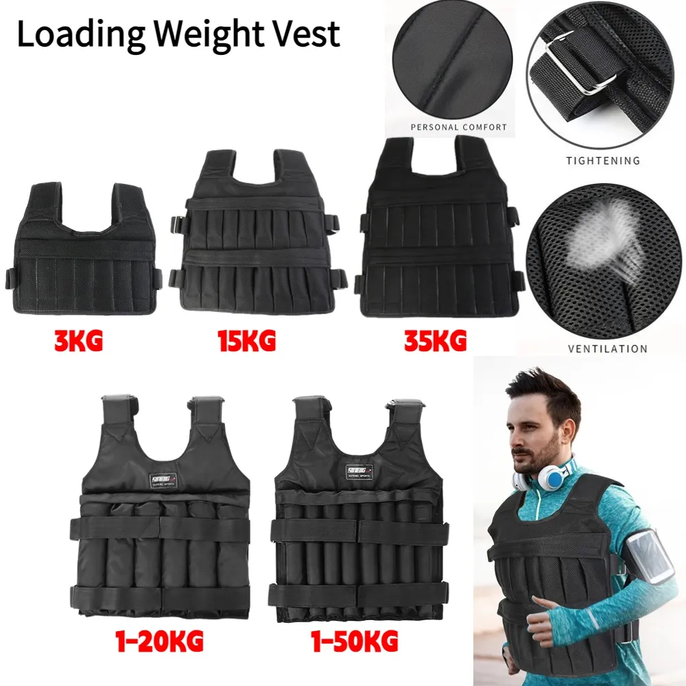 Équipement 335 kg gilet lesté de chargement Durable réglable exercice de musculation gilet veste vêtements de sable équipement de Fitness de boxe