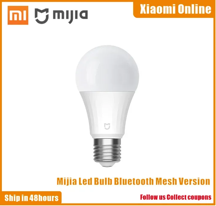 Kontrollera nyaste Xiaomi Mi Intelligent LED -glödlampa Bluetooth Mesh Version Smart Lamp kontrollerad av Mijia App Voice Justerad färgtemperatur