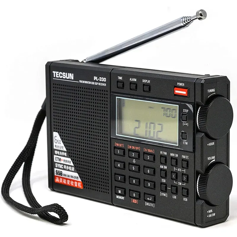 Radio TECSUN PL330 Full Band Radio Portable FM Stereo LW/MW/SW SSB DSP Mottagare Shortwave Radio Nyaste firmware 3306 Allband Radio