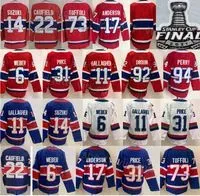 Men Hockey 31 Carey Price Jersey 6 Shea Weber 92 Jonathan Drouin 11 Brendan Gallagher 14 Nick Suzuki 73 Tyler Toffoli 22 Cole Caufield 94 Co