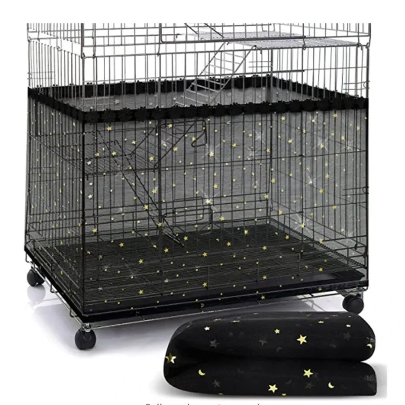 Staven Universal Bird Cage Cover 360 graden bedekken vogelkooi net netwerk Elastische vogelcage cover Soft Bird Seed Guard Rok voor thuis