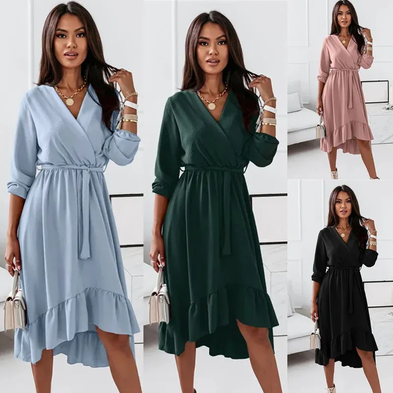 Dresses 2023 Maternity Dress for Pregnant Women Clothes Casual Vneck Long Sleeve Dress Elegant Pregnancy Photoshoot Dress Sexy Vestidos