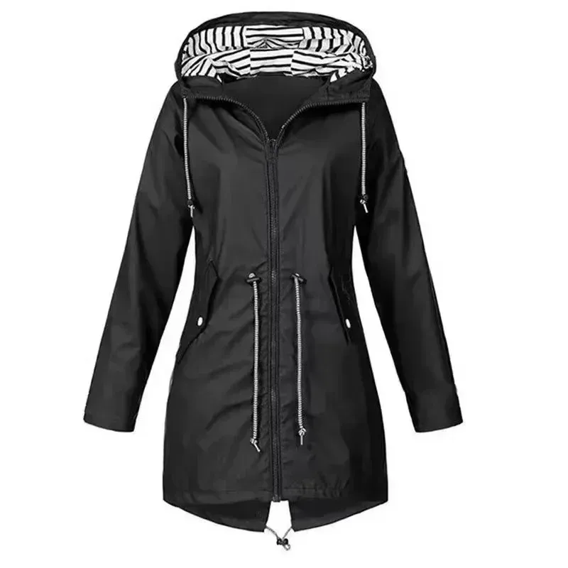 Trench Nuova giacca autunno/inverno Tuta da donna con cerniera 3in1 Cappotto da alpinismo con cappuccio per esterno antivento, impermeabile e durevole