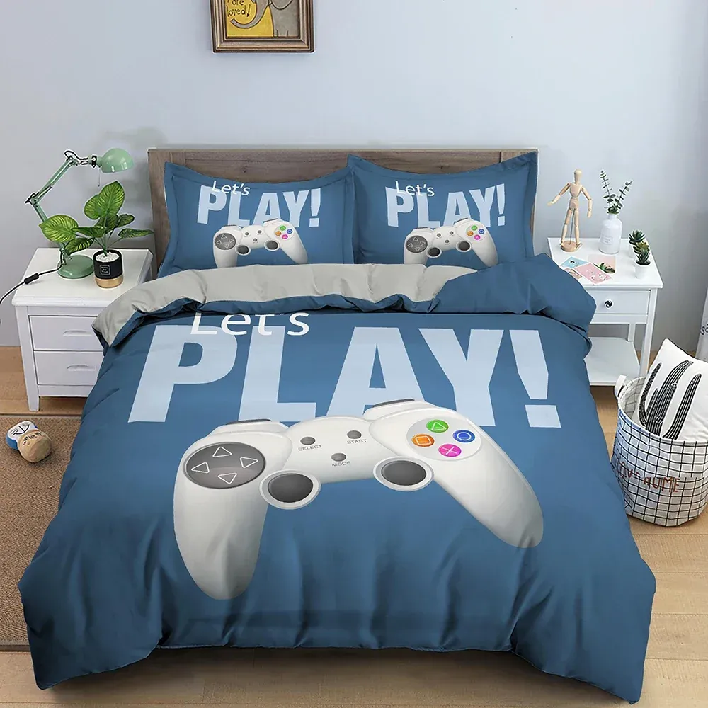 Sets Kinder Teenager Videospiele Duvet Cover Set Jungen Gamer -Tröster Cover Gaming Controller Muster Bettwäsche Set Polyester Quilt Cover