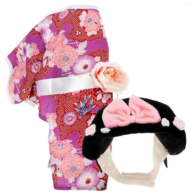 Vêtements pour chiens 1 ensemble de kimono japonais pour impression tenue costumes animaux chiens chiot chapeaux taille m