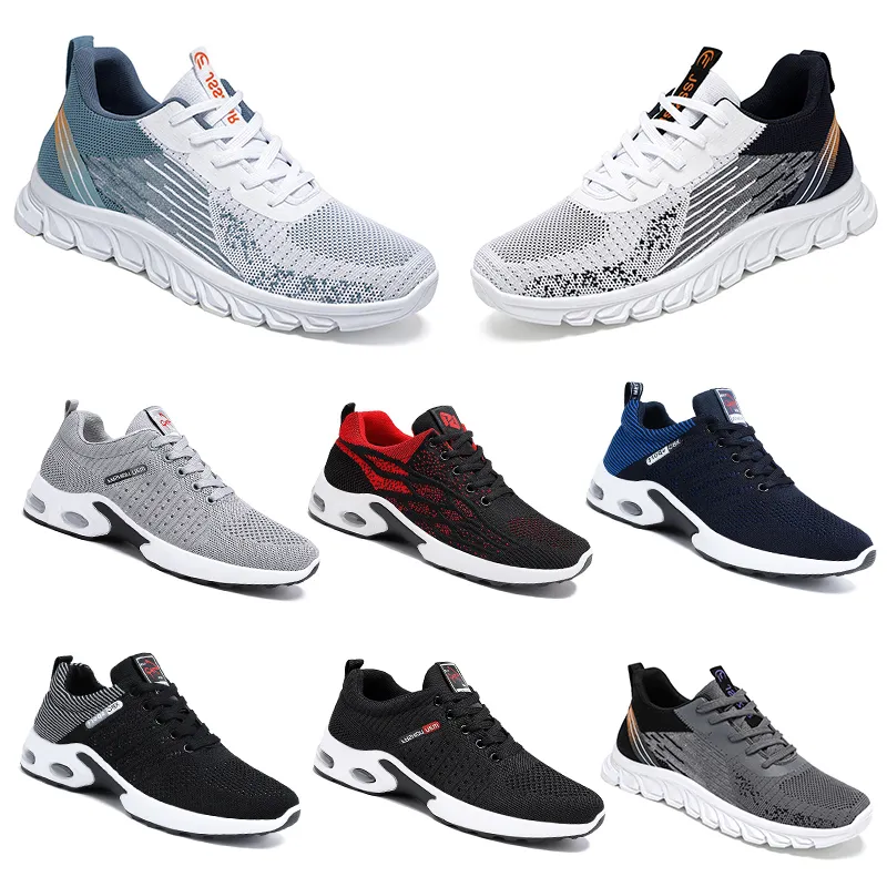 New Shoes Spring Women Men Models Hiking Soft Sole Fashion Black White Lace-Up Sneakers Comfortable Color Blocking Round Toe 794 Wo