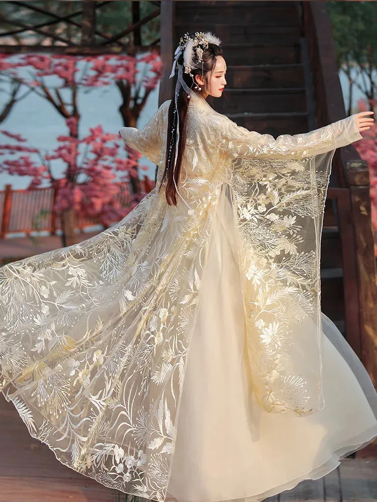 Hanfu Dress Set for Women Chinese Style Vintage Flower Embroidery Fairy  Dance Costume Polyester Material from Dhgate Ethnic Clothing - price 42.61