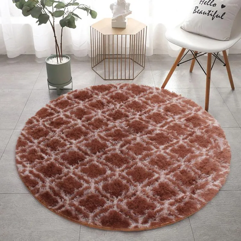 Mattor Supermjuk bekväm plysch rund matta fluffig för vardagsrum hem dekor sovrum dekoration konstgjorda textilier