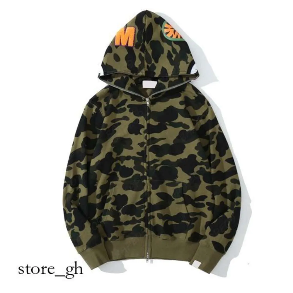 Mens Designer Bapes Sweat à capuche Full Zip Up Shark Sweats à capuche pour femme Veste de camouflage noir Sweat à capuche bleu Sweat à capuche 83