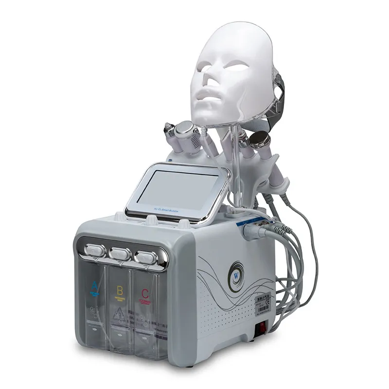 Équipement de beauté 7 en 1 Hydro Dermabrasion Spa Lifting de la peau H2-O2 Dermabrasion à l'eau Serrage Petite bulle RF Machine de microdermabrasion faciale Instrument de beauté