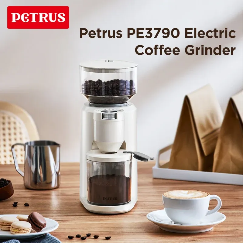 Tools Petrus Electric Coffee Bean Grinder Stainless Steel Burr Mill With 30 Grind Setting For Espresso,Drip,Pour Over,Cold Brew,French