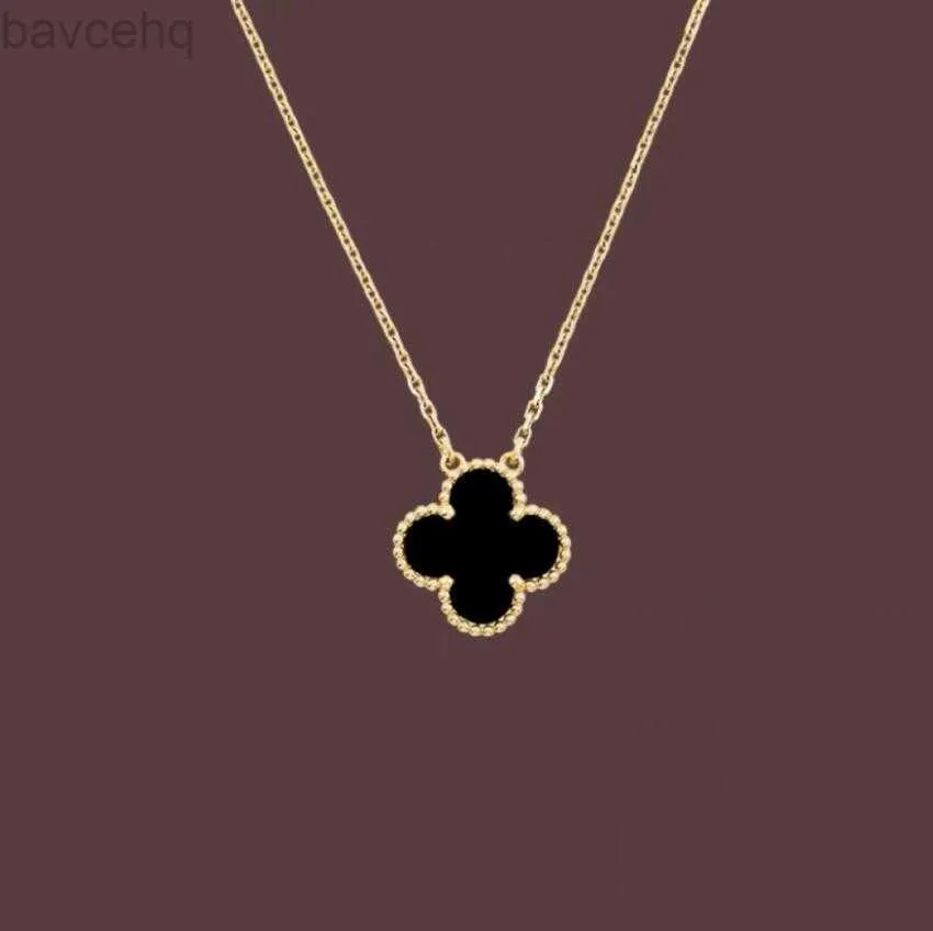 デザイナーペンダントネックレスジュエリーファッションエレガント4Four Leaf Clover Locket Necklace Hell Choker Chainsデザイナージュエリー18KメッキG 240302