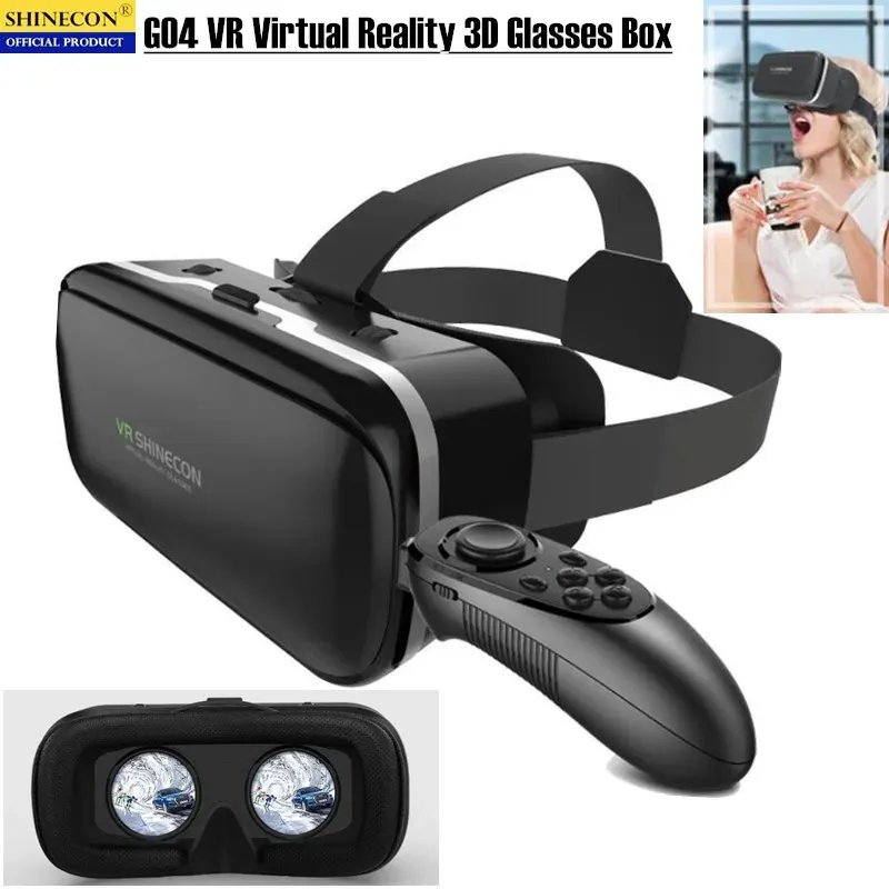 Devices Original VR Virtual Reality 3D Glasses Box Stereo VR Google Cardboard Headset Helmet for IOS Android Smartphone,Wireless Rocker