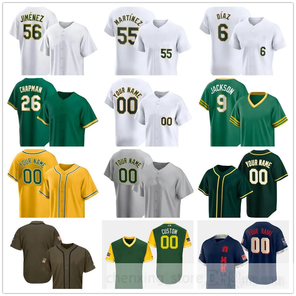 Stitched 2024 Baseball Jersey 24 Rickey Henderson Reggie 9 Jackson Mark 25 McGwire 33 Jose Canseco 56 Dany Jimenez 55 Adrian Martinez 6 Aledmys Diaz 58 Paul Blackburn