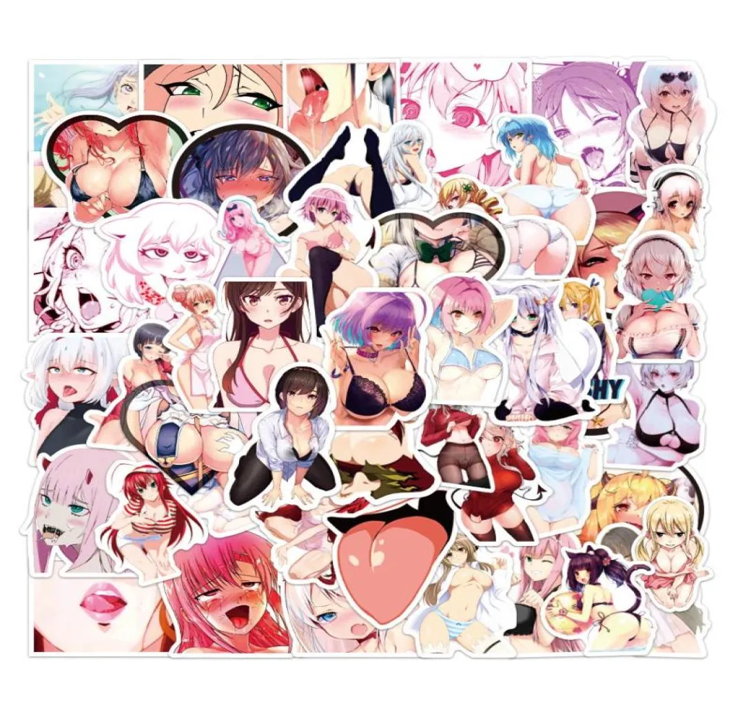 50pcslot Anime Sexy Girl Stickers Hentai Waifu Girls Sticker för vuxen bärbar dator skateboard cykel motorcykel hem dekor8940906